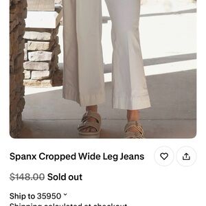 SPANX Ivory Cropped Wide Leg Pants